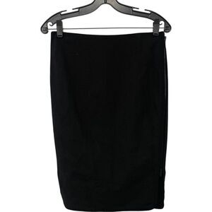 Diane Von Furstenberg DVF Noemi Pencil Skirt Sz 8 Black double zipper NWT